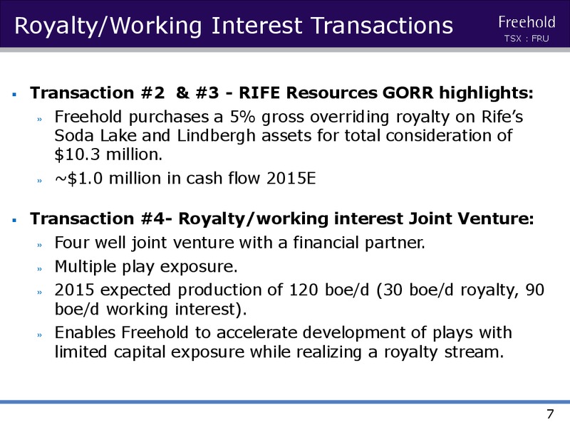 Investor Presentation – Freehold Royalties Ltd. – slide 6
