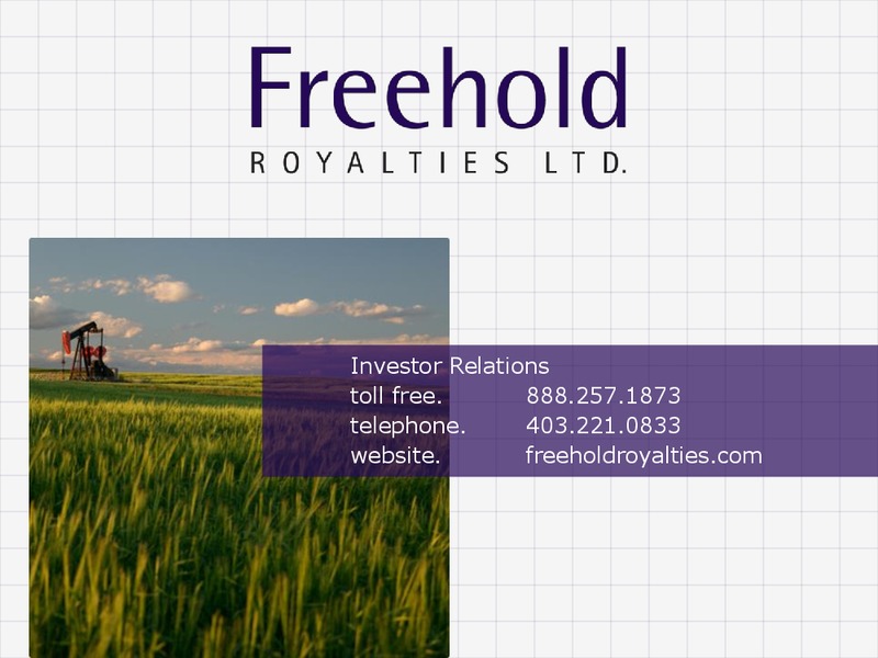 Investor Presentation – Freehold Royalties Ltd. – slide 41