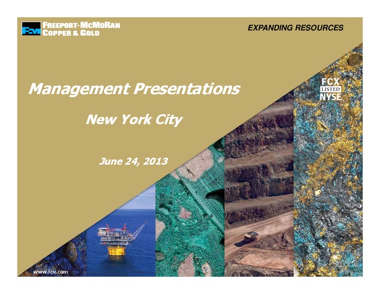 Management Presentations – Freeport-Mcmoran Inc. – slide 1