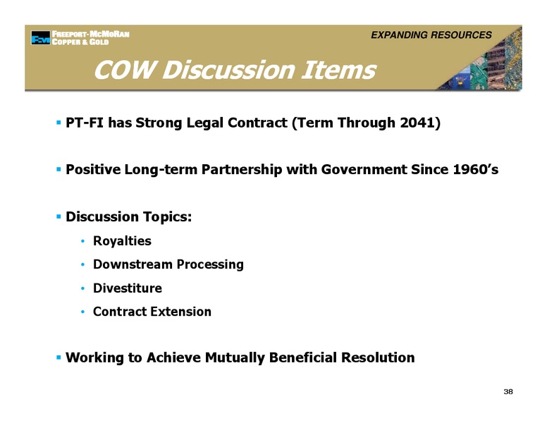 Management Presentations – Freeport-Mcmoran Inc. – slide 37