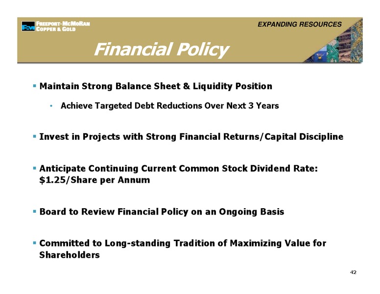 Management Presentations – Freeport-Mcmoran Inc. – slide 41