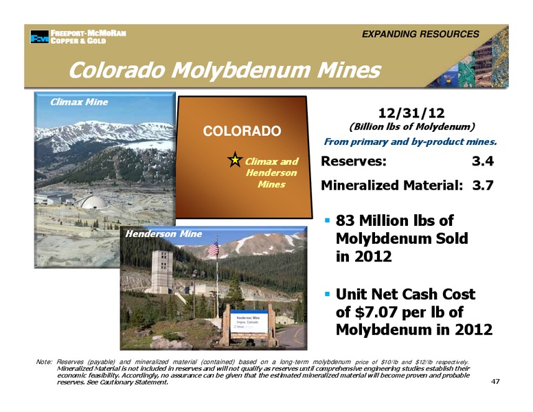 Management Presentations – Freeport-Mcmoran Inc. – slide 46
