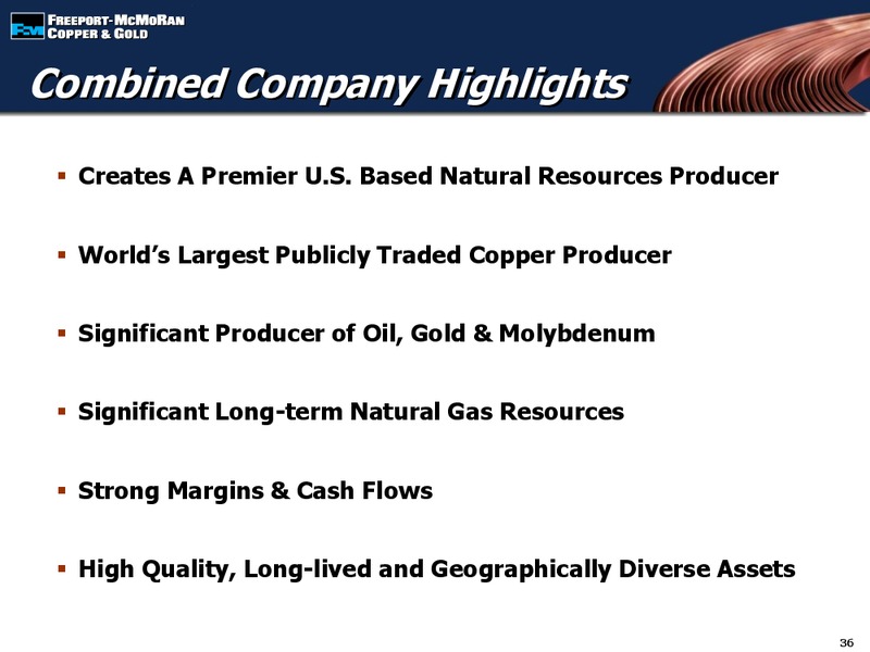 4th Quarter 2012 Earnings Conference Call – Freeport-Mcmoran Inc. – slide 35