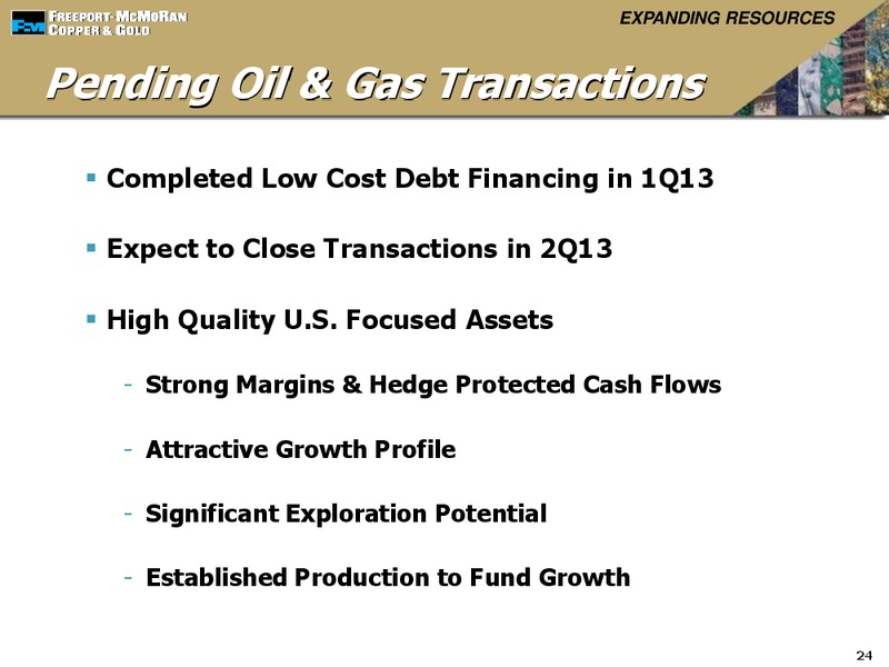 1st Quarter 2013 Earnings Conference Call – Freeport-Mcmoran Inc. – slide 23