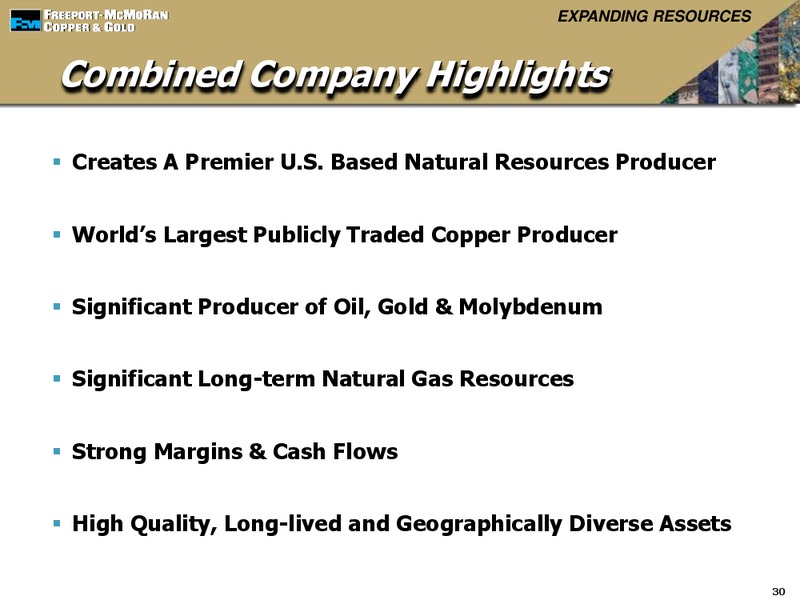 1st Quarter 2013 Earnings Conference Call – Freeport-Mcmoran Inc. – slide 29