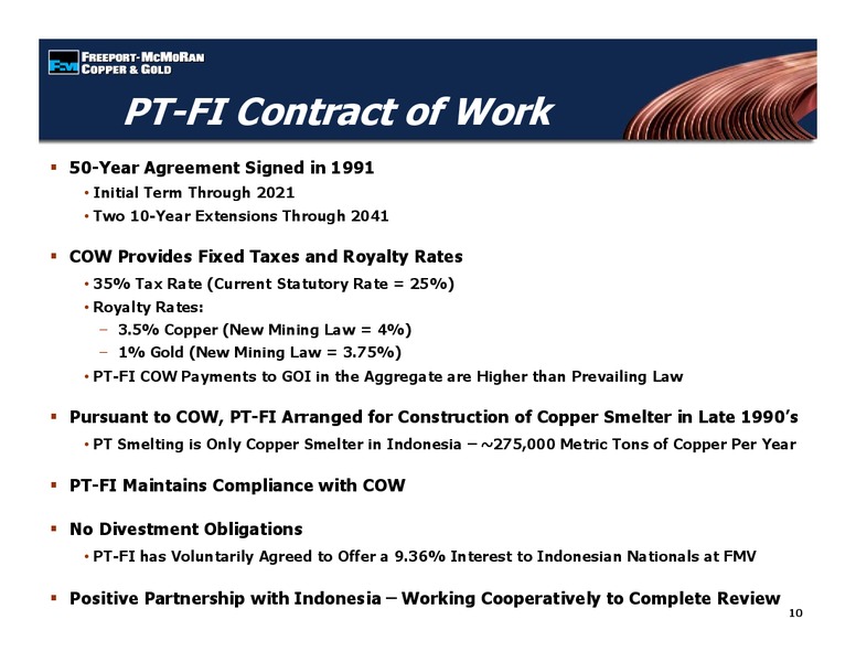 1st Quarter 2012 Earnings Conference Call – Freeport-Mcmoran Inc. – slide 9