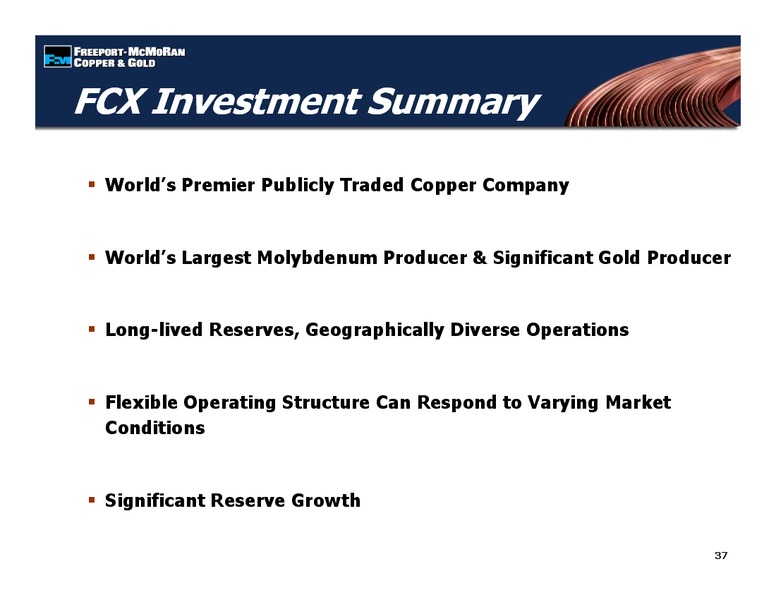 1st Quarter 2012 Earnings Conference Call – Freeport-Mcmoran Inc. – slide 36