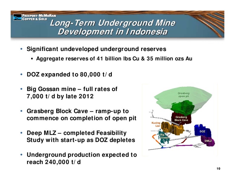 1st Quarter 2010 Earnings Conference – Freeport-Mcmoran Inc. – slide 9