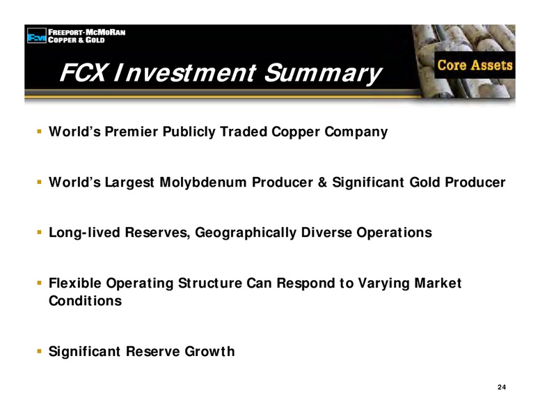 1st Quarter 2009 Earnings Conference Call – Freeport-Mcmoran Inc. – slide 23