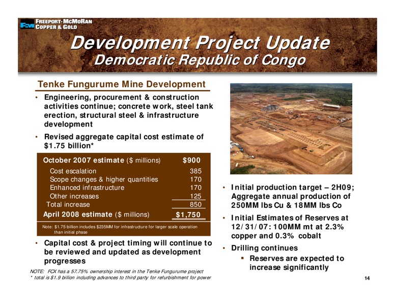 1st Quarter Earnings Conference Call – Freeport-Mcmoran Inc. – slide 13