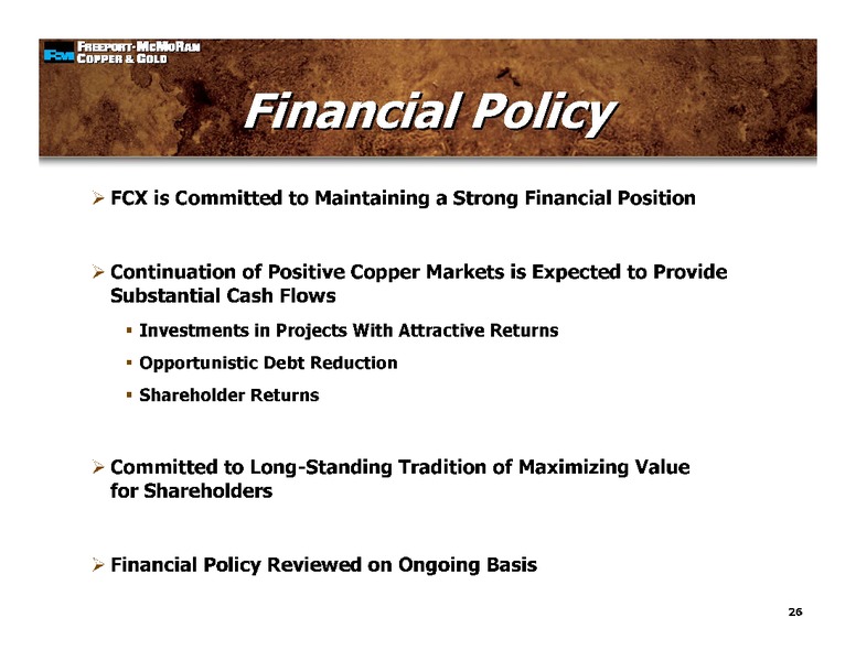 1st Quarter Earnings Conference Call – Freeport-Mcmoran Inc. – slide 25