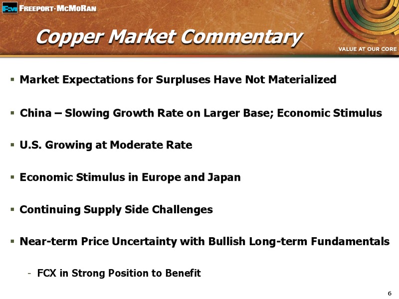 1Q 2015 EARNINGS CONFERENCE CALL – Freeport-Mcmoran Inc. – slide 5