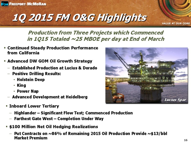 1Q 2015 EARNINGS CONFERENCE CALL – Freeport-Mcmoran Inc. – slide 15