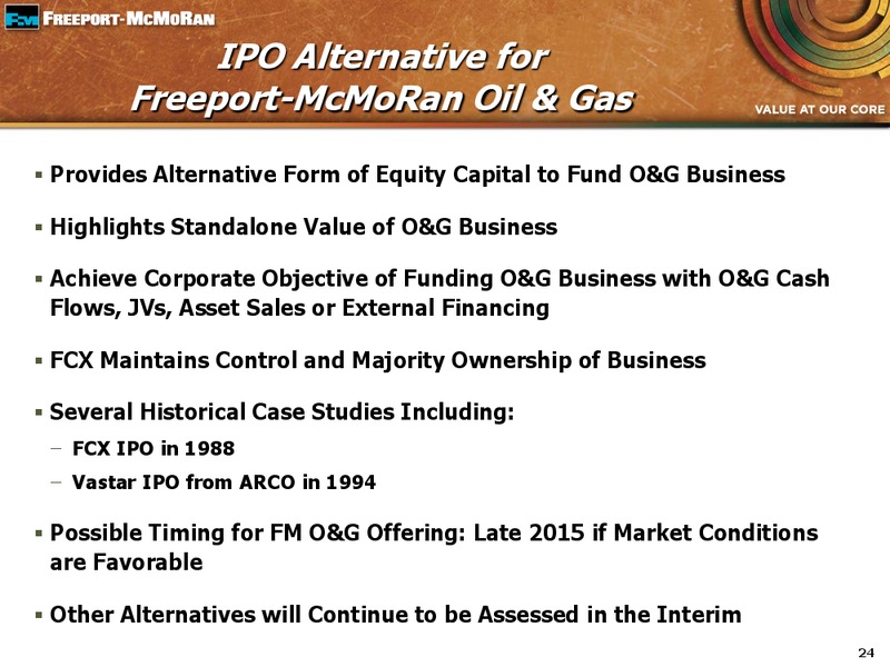 1Q 2015 EARNINGS CONFERENCE CALL – Freeport-Mcmoran Inc. – slide 23