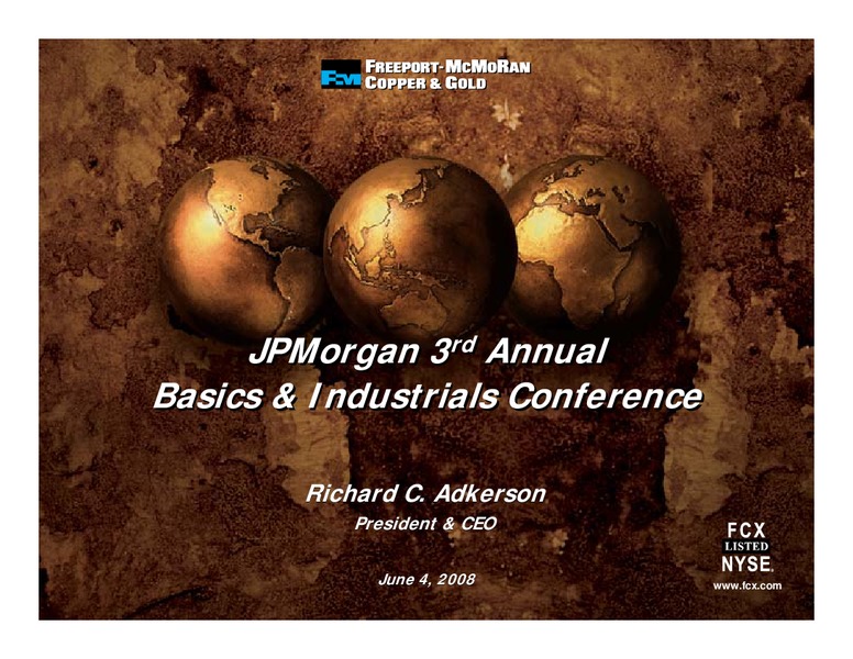 JPMorgan 3rd Annual Basics & Industrials Conference – Freeport-Mcmoran Inc. – slide 1