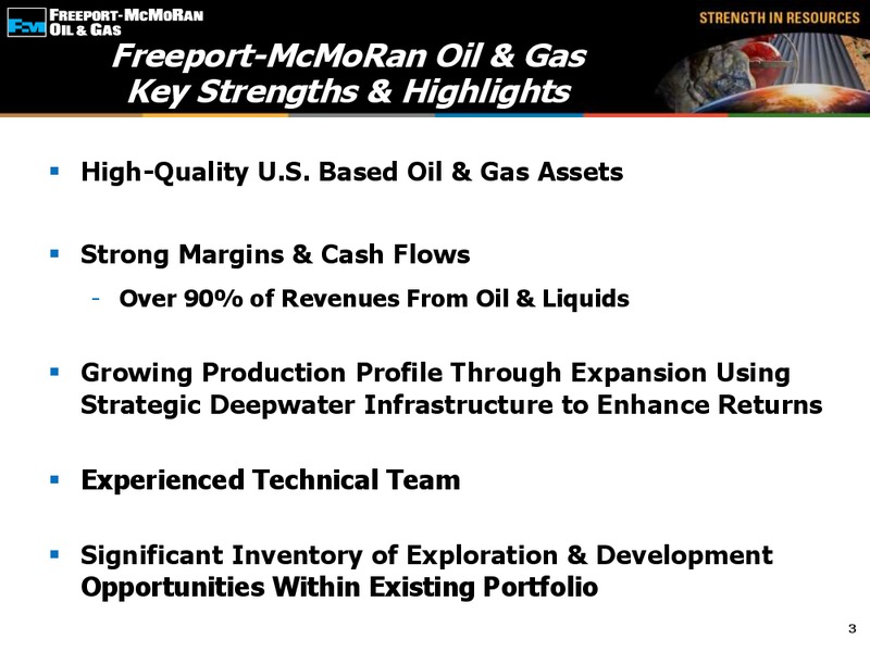 CEO Energy Power Conference – Freeport-Mcmoran Inc. – slide 2