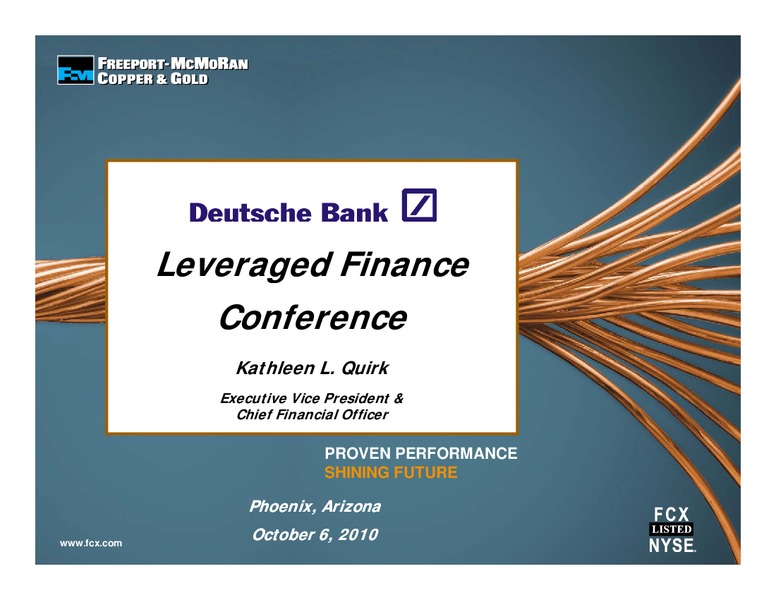 Leveraged Finance Conference – Freeport-Mcmoran Inc. – slide 1