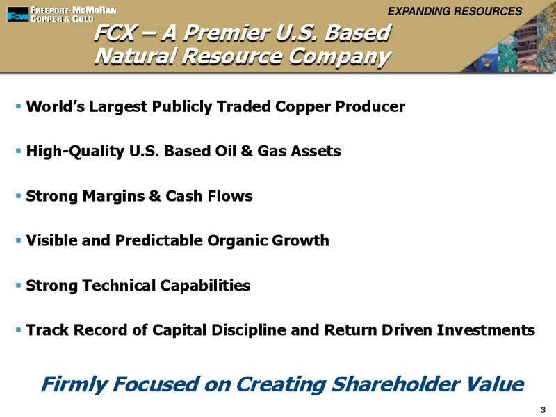 4th Annual Global Metals Mining & Materials Conference – Freeport-Mcmoran Inc. – slide 2