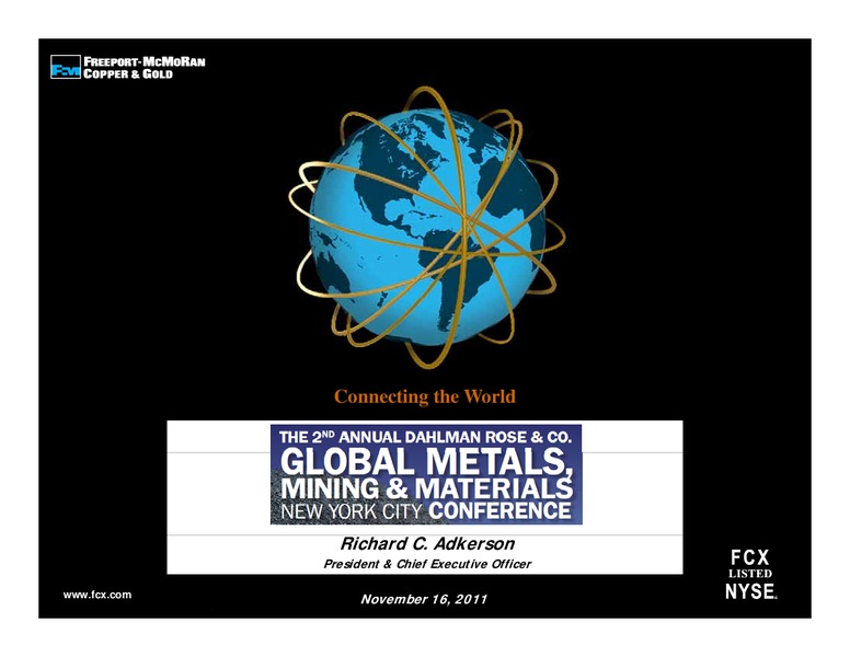 GLOBAL METALS MINING & MATERIALS – Freeport-Mcmoran Inc. – slide 1