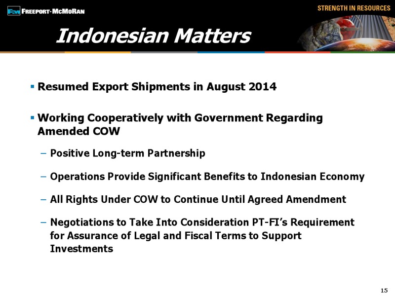 Global Metals & Mining Steel Conference – Freeport-Mcmoran Inc. – slide 14