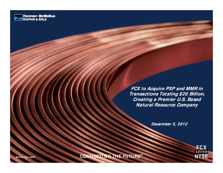 Investor Presentation – Freeport-Mcmoran Inc. – slide 1