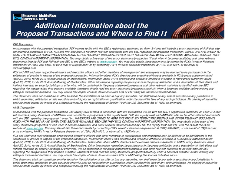 Investor Presentation – Freeport-Mcmoran Inc. – slide 2