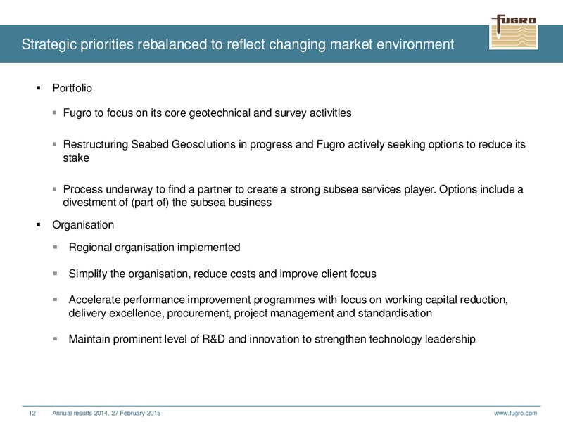 ANNUAL RESULTS 2014 – FUGRO – slide 12