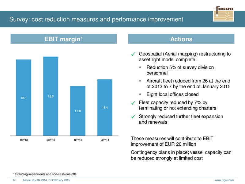 ANNUAL RESULTS 2014 – FUGRO – slide 17