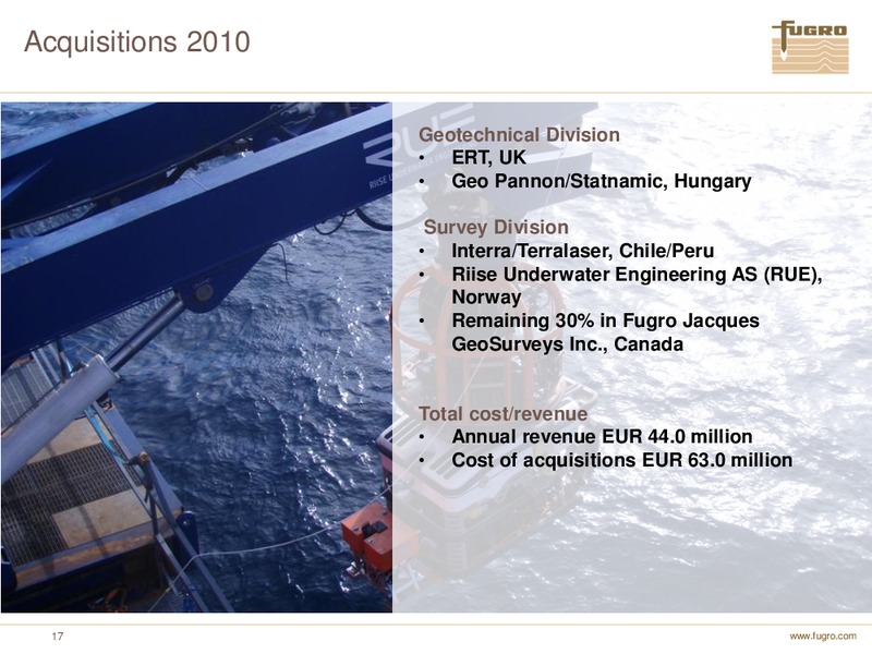 ANNUAL FIGURES 2010 – FUGRO – slide 17