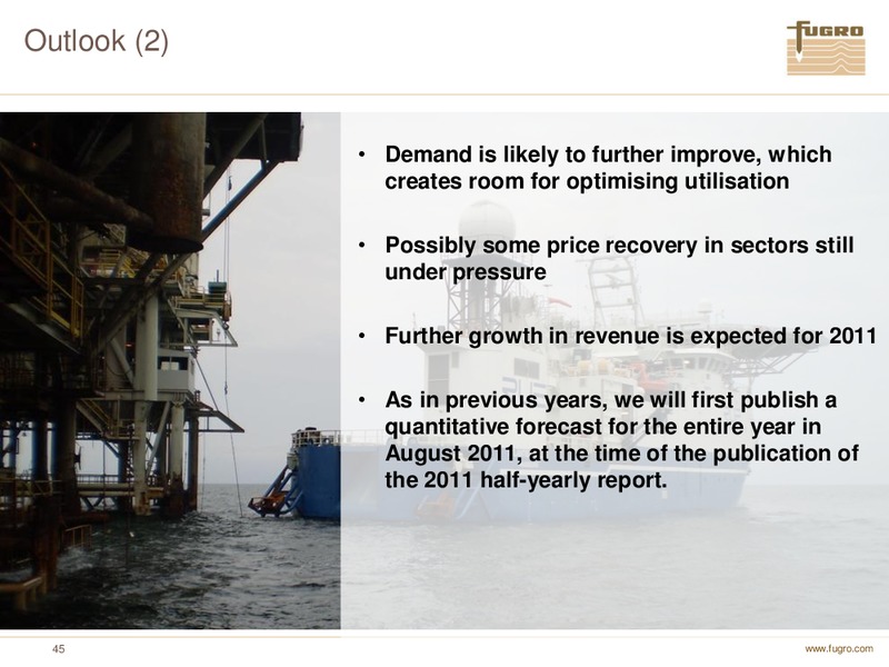 ANNUAL FIGURES 2010 – FUGRO – slide 45