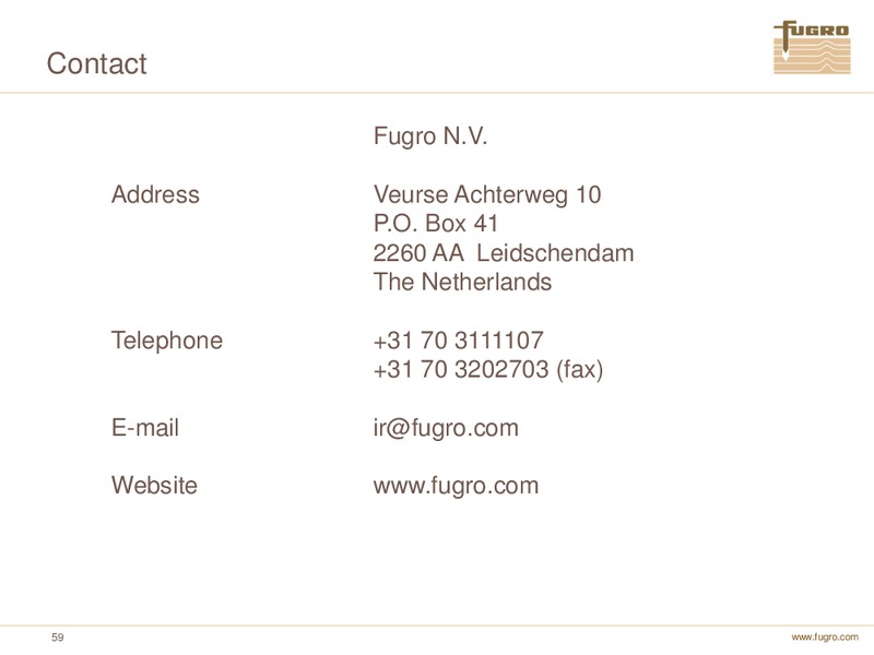 ANNUAL FIGURES 2010 – FUGRO – slide 59