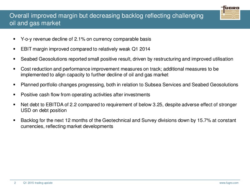 Q1 TRADING UPDATE – FUGRO – slide 2