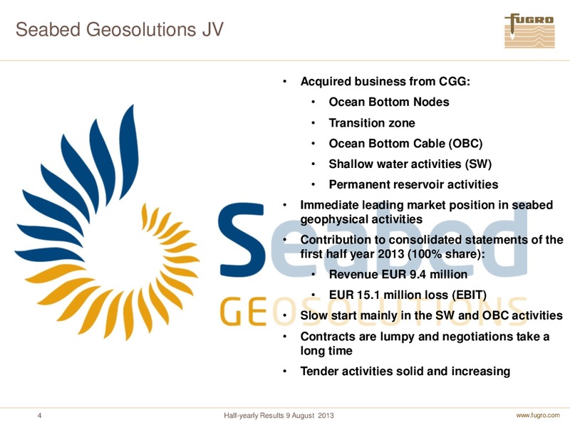 H1 2013 EARNINGS CALL – FUGRO – slide 4