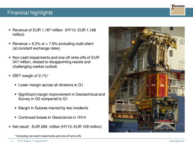 2014 HALF YEAR RESULTS – FUGRO – slide 3