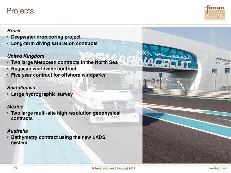 H1 2011 EARNINGS CALL – FUGRO – slide 33