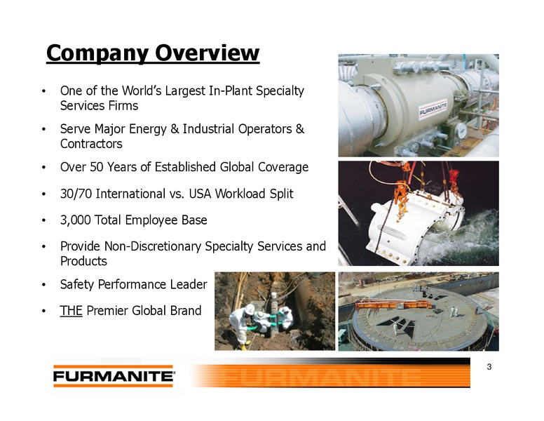 Investor Presentation – Furmanite – slide 2