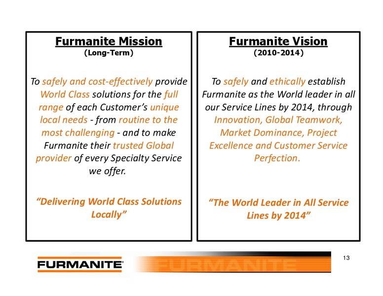 Investor Presentation – Furmanite – slide 12