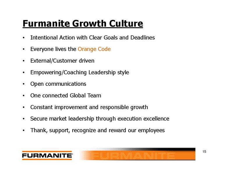 Investor Presentation – Furmanite – slide 14