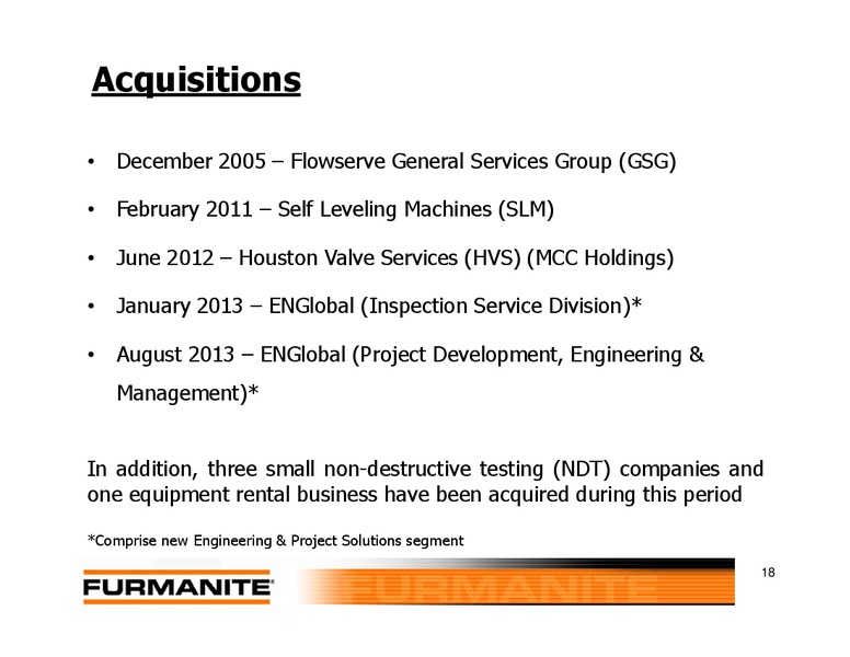 Investor Presentation – Furmanite – slide 17