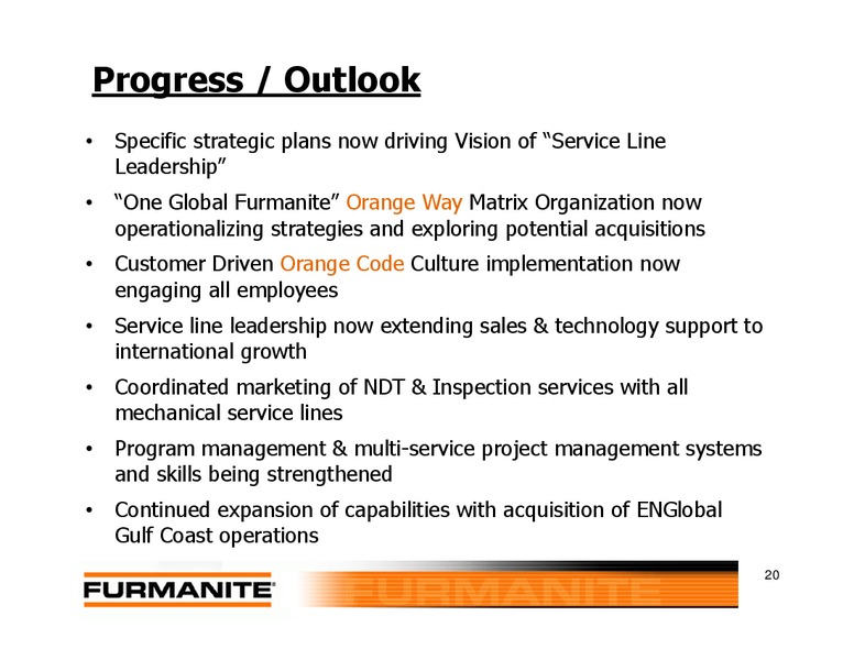 Investor Presentation – Furmanite – slide 19