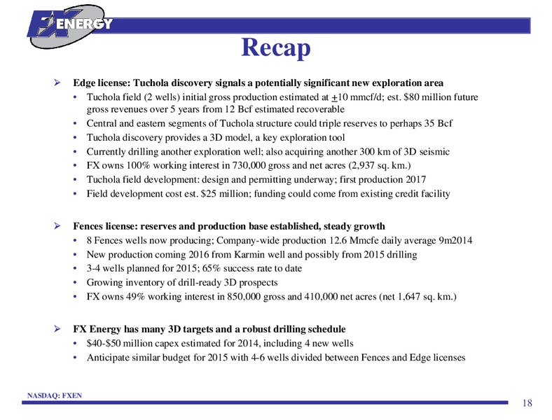 INVESTOR PRESENTATION – Fx Energy Inc. – slide 17
