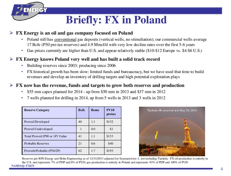 Investor Presentation – Fx Energy Inc. – slide 3