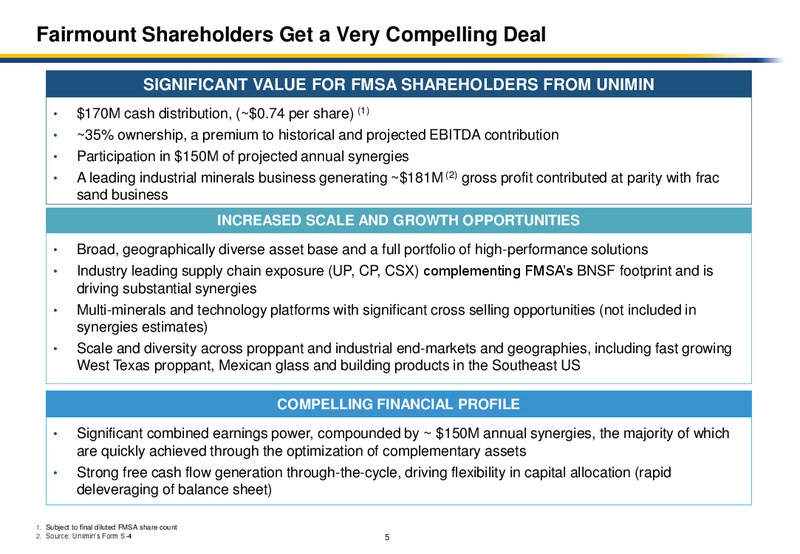 Fairmount and Unimin Merger – Fairmount Santrol – slide 3