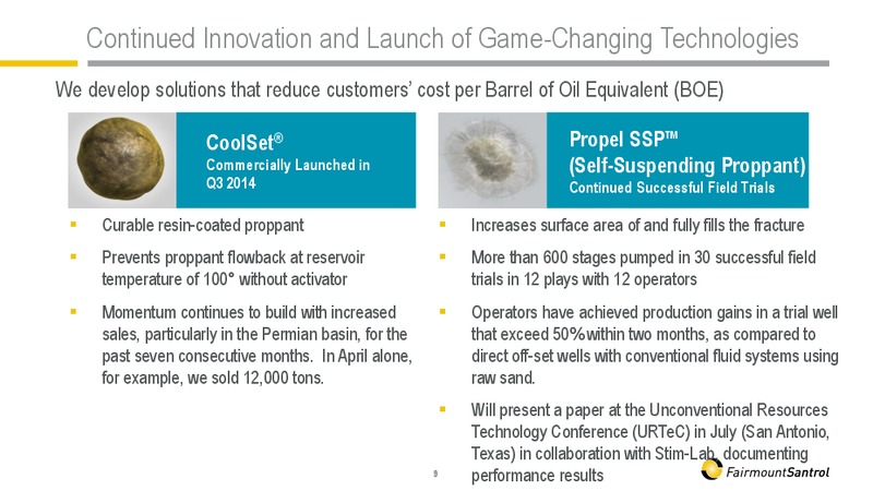 BARCLAYS HIGH YIELD BOND AND SYNDICATED LOAN CONFERENCE – Fairmount Santrol – slide 9