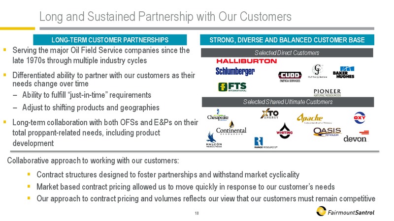 BARCLAYS HIGH YIELD BOND AND SYNDICATED LOAN CONFERENCE – Fairmount Santrol – slide 18