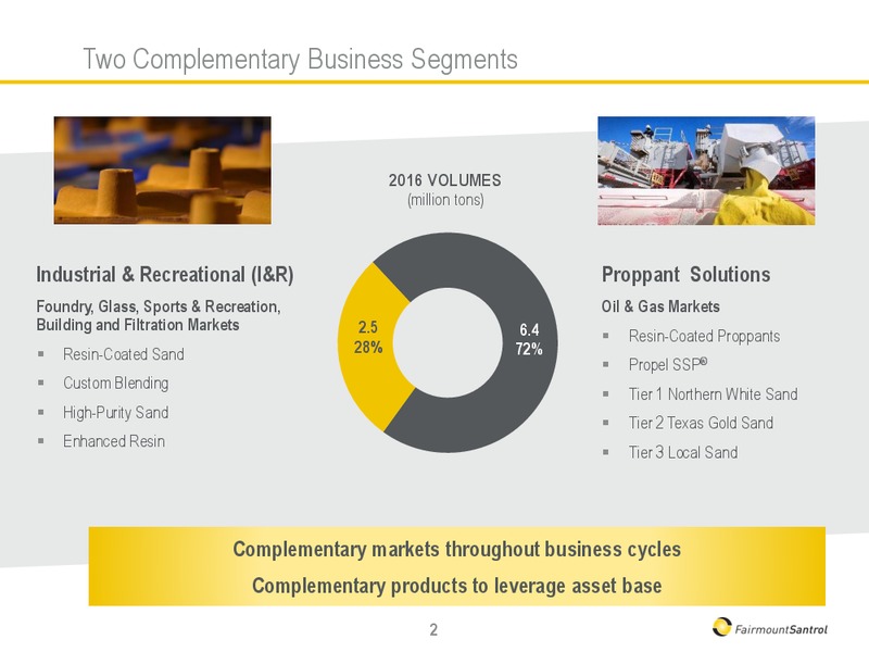 2Q 2017 Earnings Update – Fairmount Santrol – slide 2