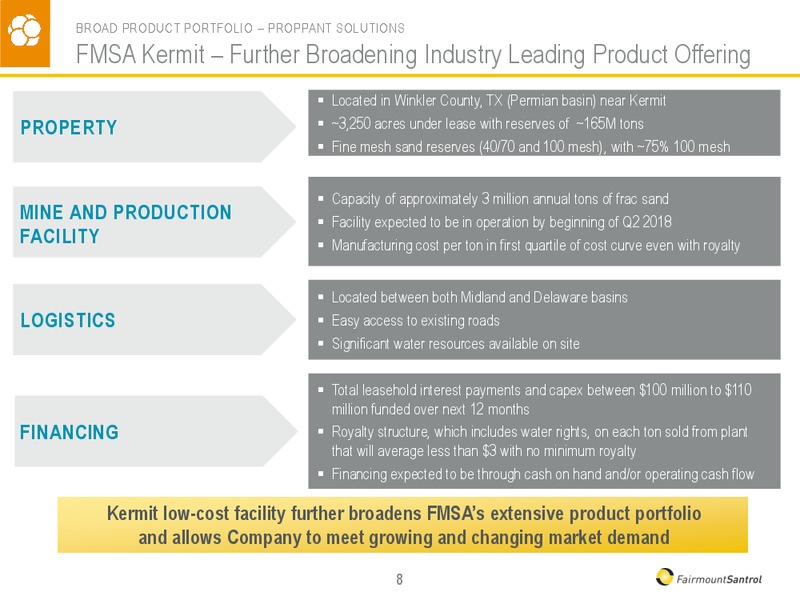 2Q 2017 Earnings Update – Fairmount Santrol – slide 8