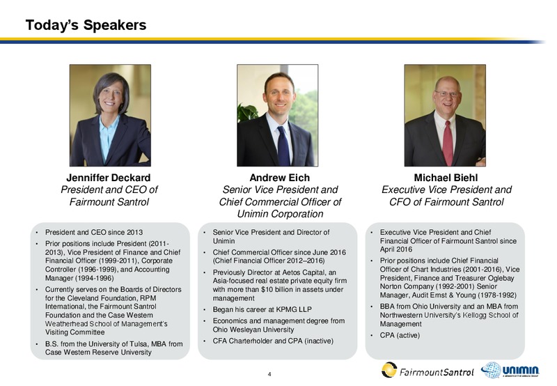 Fairmount Santrol and Unimin to Combine – Fairmount Santrol – slide 2