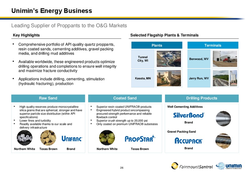 Fairmount Santrol and Unimin to Combine – Fairmount Santrol – slide 24
