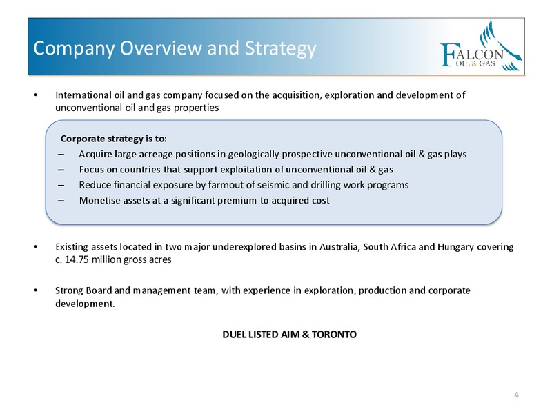 CORPORATE PRESENTATION – Falcon Oil & Gas Ltd. – slide 2